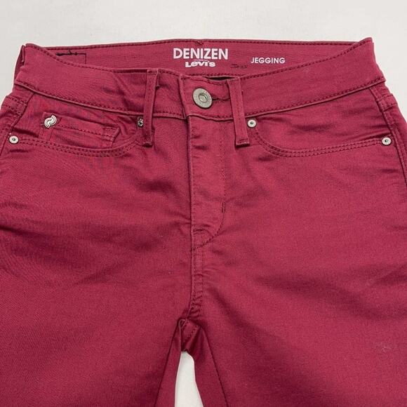 LEVI’s DENIZEN Women’s 25 Maroon Red Jeggings - Picture 1 of 4